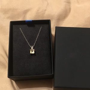 Square emerald 6MM Citrine pendant 18”